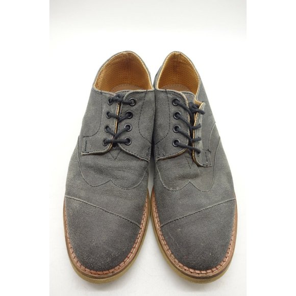 Toms Gray Canvas Casual Lace Up Sneaker Oxfords Shoes Men\'s 10